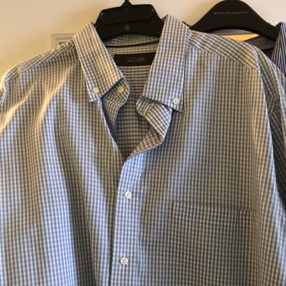 Two dress shirts size XL. One New the Gap is pre owned in good condition.